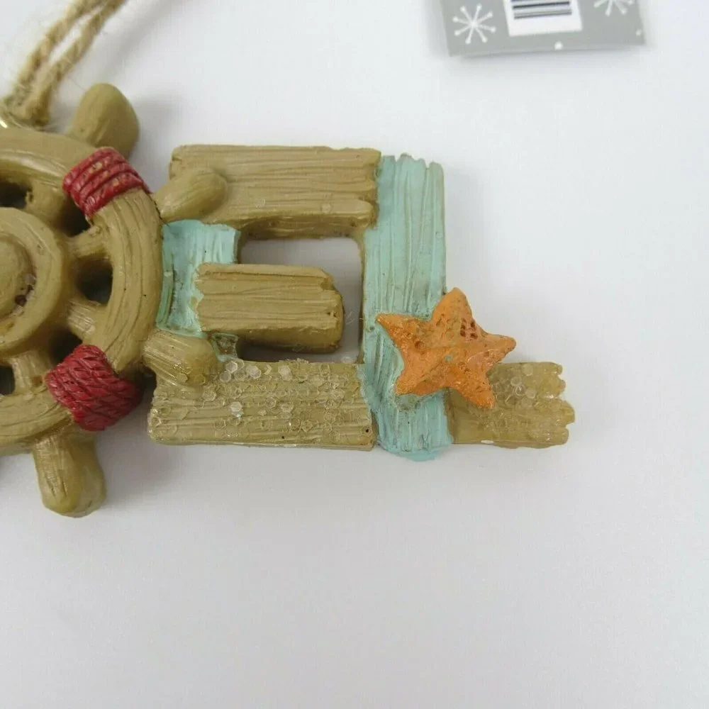 💰3/$25 New NOEL Christmas Tree Ornament Beach Coastal Ship Wheel Decor Gift
